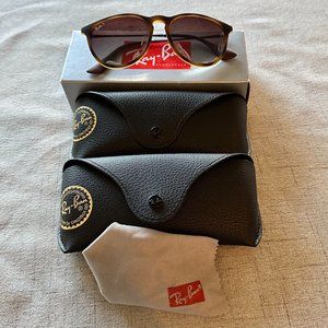 Ray-Ban Erika Polarized Matte Tortoise Sunglasses + Extra Case